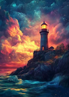 Lighthouse at Sunset