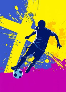 Sweden Soccer Player Silhouette