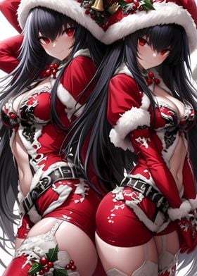 Twin Santa Girls Anime Girl Waifu