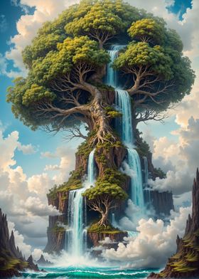 Cloud Tree Waterfall