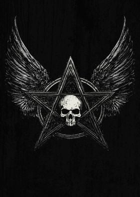 Skull Pentagram Wings