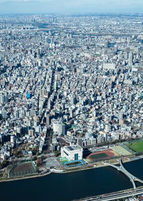 Aerial View of Tokyo Cityscape