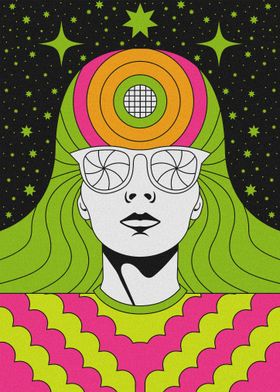 Retro Psychedelic Portrait