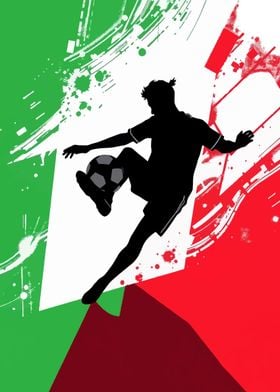 Italy Soccer Player Silhouette