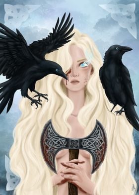 Valkyrie with Ravens