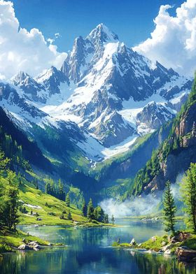 Mountain Lake Landscape