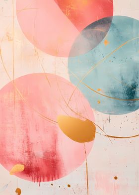 Abstract Circles with Gold