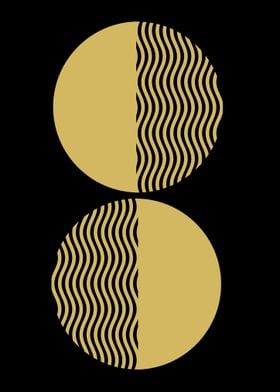 Gold and Black Abstract Circles