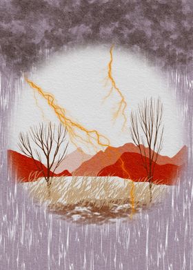 Lightning Storm Landscape