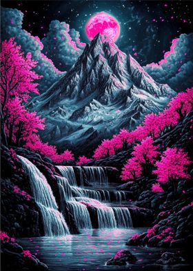 Pink Moon Waterfall