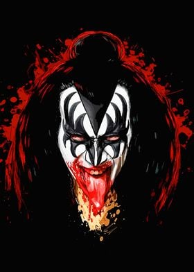 Kiss Demon Face Art