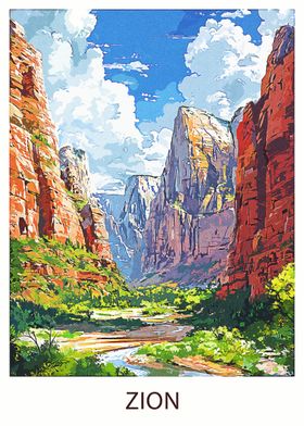 Zion Canyon Landscape