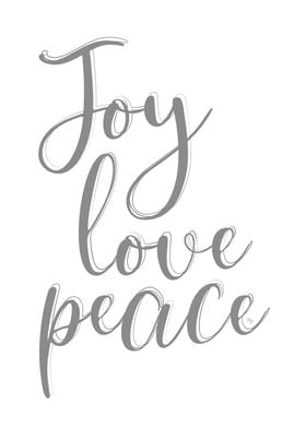 Joy Love Peace xmas typography