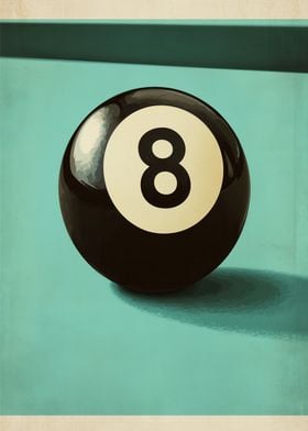 Black 8 Ball Mid Century