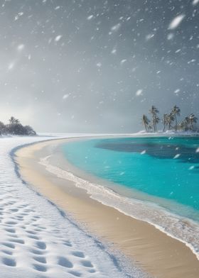 Snowy Tropical Beach