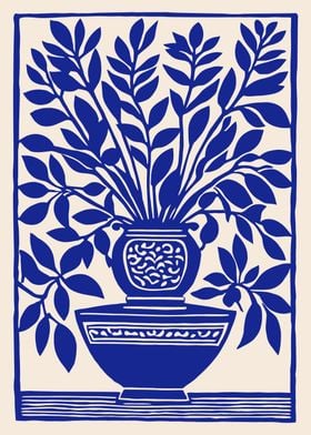 Blue Floral Vase Print