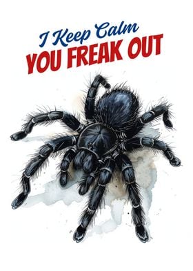 Tarantula Watercolor Art | I Keep Calm, You Freak Out | Tarantula Poster for Spider Lovers