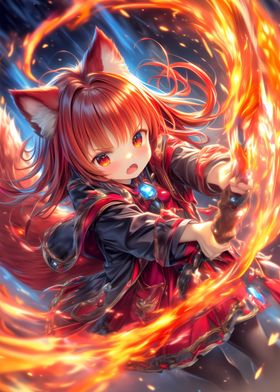 Fire Mage Anime Girl Waifu