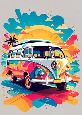 VW Van Sunset Drive