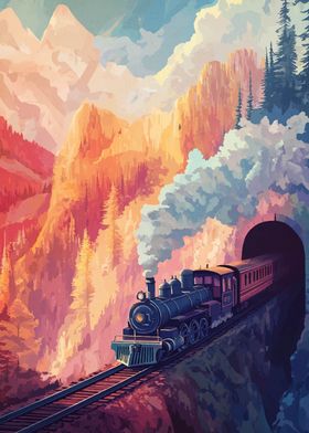 Train Through Mountains