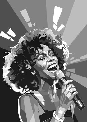 Whitney Houston Pop Art Portrait