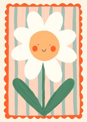 Smiling Daisy Flower Art