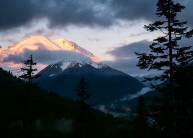 Mountain Peak at Sunset