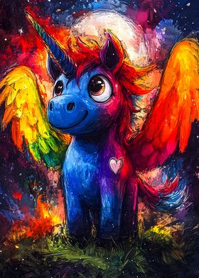 Rainbow Unicorn with Wings