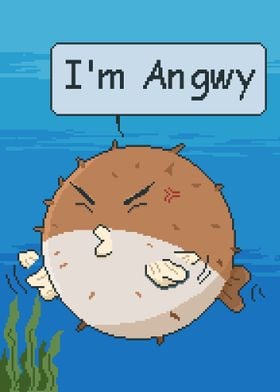 Angry Pufferfish Pixel