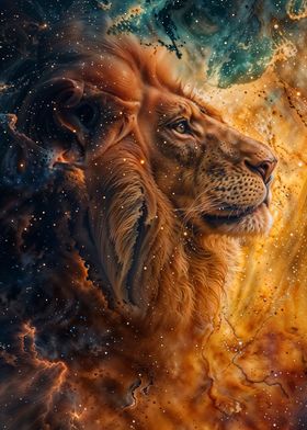 Cosmic Abstract Lion