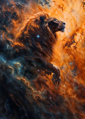 Cosmic Nebula Lion