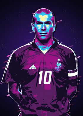 Zinedine Zidane Retro Art