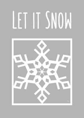 Let It Snow Snowflake xmas typography