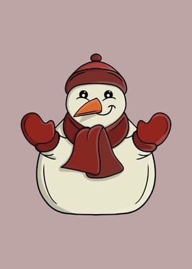 Smiling Snowman Illustration