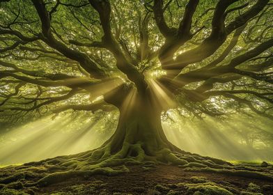 Ancient Tree Sunbeams