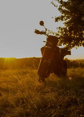 Motorcycle Sunset Silhouette