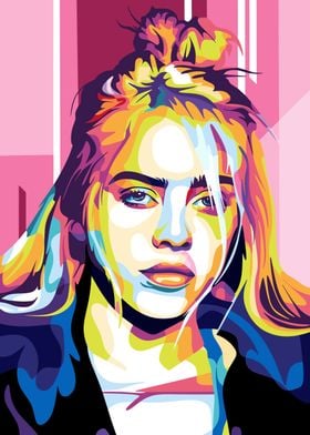 Billie Eilish Pop Art Portrait