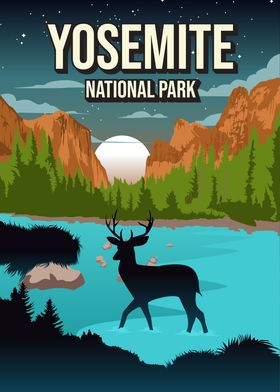 Yosemite California National Park Nature Poster