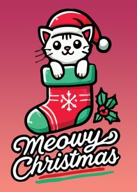 Meowy Christmas - Cute Cat