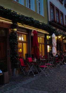 Outdoor Cafe in European City