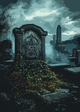 Graveyard with Pentagram