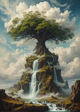 Cloud Tree Waterfall