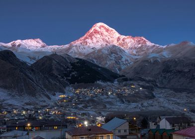 mountain pink and city night