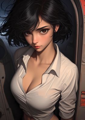 Anime Girl in White Shirt