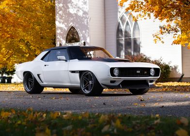 White 1969 Camaro SS