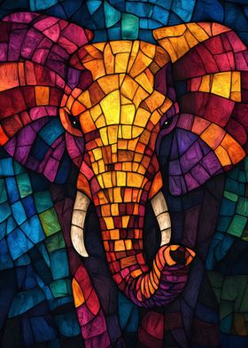 Stained Glass Elephant