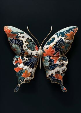 Japanese Floral Butterfly