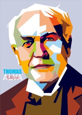 Thomas Alva Edison Pop Art Portrait