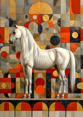 White Horse Geometric Art