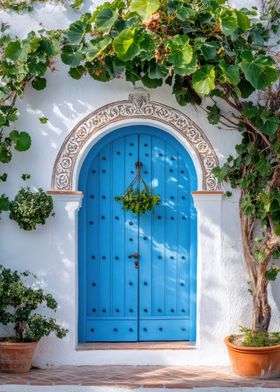 Blue Door with Vines